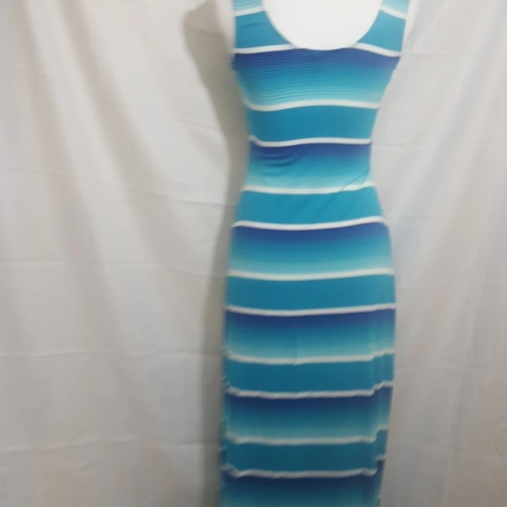 NwOt.  Merona blue and white full maxi dress. - Picture 4 of 6